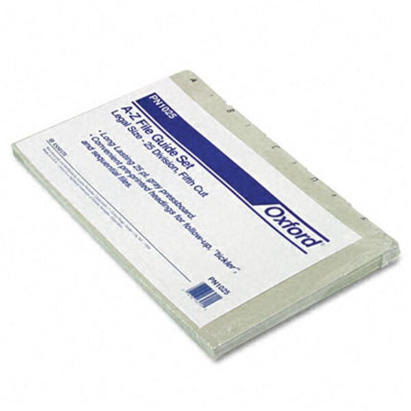 Esselte Pendaflex Esselte Pendaflex PN1025 Recycled Top Tab File Guides Alpha 1/5 Tab Pressboard Legal 25/Set PN1025 - main